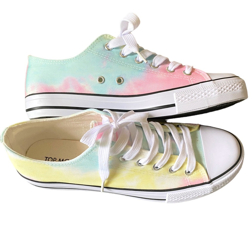 Top Moda Canvas Sneakers Women’s 10 Pastel Tie Dye Low Top